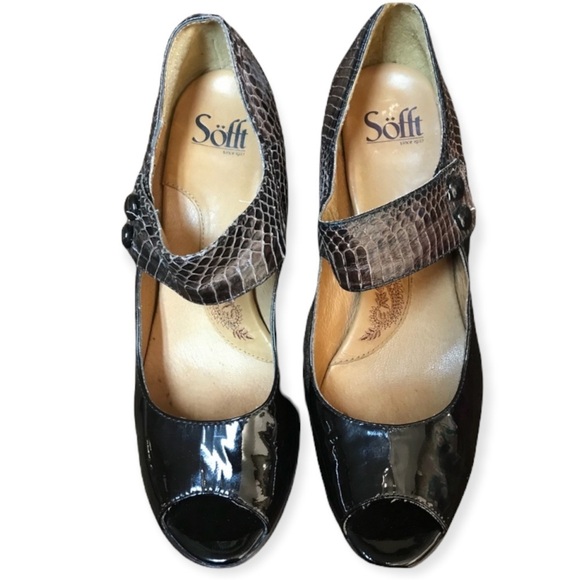 Softt brown alligator-type pumps size 10M - Picture 2 of 8